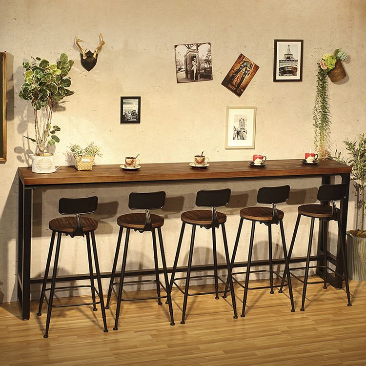 Modern Coffee Shop Cocktail Bar Table Trestle Natural Counter Height Dining Table