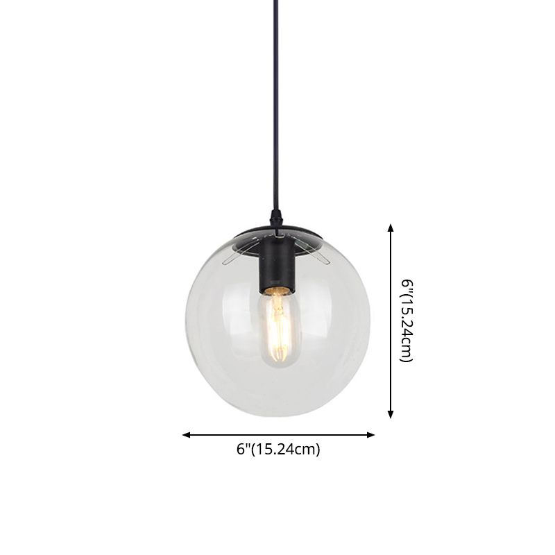 1 Light Globe Light Pendse Nordic Industrial Style Glass Lighting Lights para restaurante