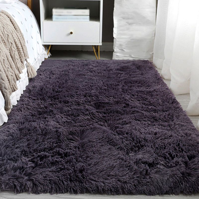 Tapis occasionnel du tapis de tapis en peluche en peluche de couleur unie pour chambre à coucher