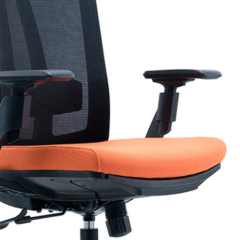 Modern Desk Chair Mesh Computer Chair in Black/Red/Orange High-Back Chair with Wheels