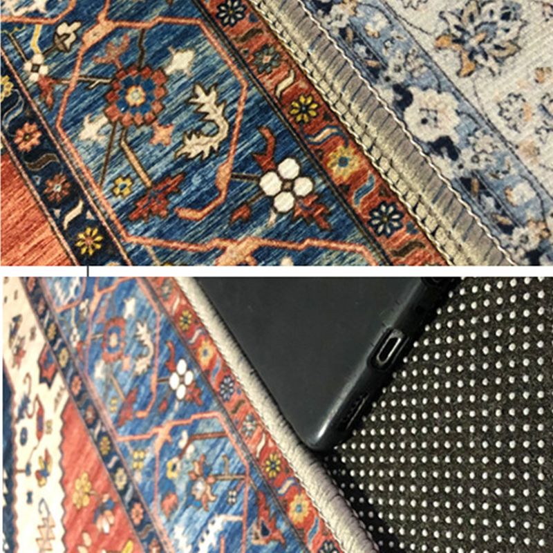 Alfombra redonda marroquí con estampado multicolor de poliéster alfombra de alfombra resistente a la alfombra para sala de estar para sala de estar