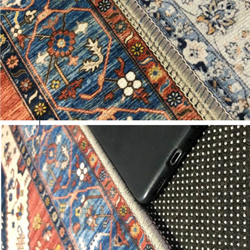 Marokkaner runder Teppich Multikolor Tribal Print Polyester Teppich -Fleckenresistent Teppich für Wohnzimmer