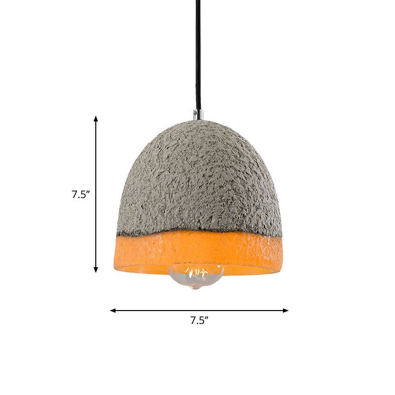 1 Head Cement Hanging Light Nordic Grey Dome/Cone/Barn Shaped Kitchen Bar Ceiling Pendant