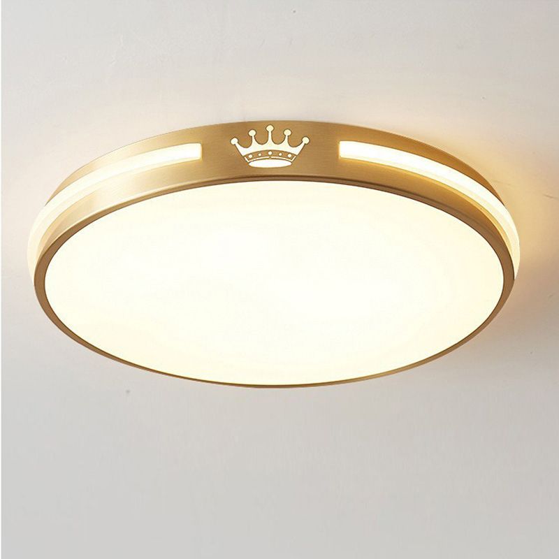 Minimalism Flush Mount Round Metal Ceiling Light Fixture for Bedroom