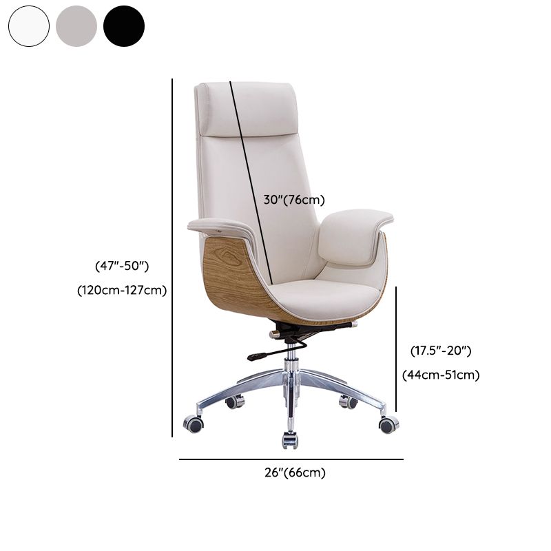 Padded Arms Desk Chair Modern No Distressing Faux Leather Ergonomic Office Chair