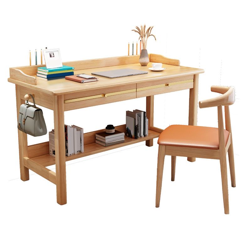 Solid Wood Home Writing Desk Contemporary Style 29.5-inch Office Desk