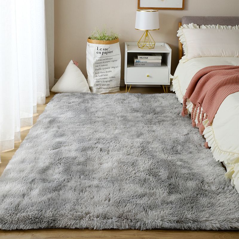 Relaxing Solid Shag Rug Polyester Indoor Carpet Non-Slip Backing Area Carpet for Home Decoration