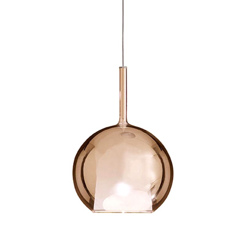 Electroplate Polishing Glass Hanging Light Ball Shape Modern Simplicity 1-Light Pendant Lamp for Dining Room Bedroom