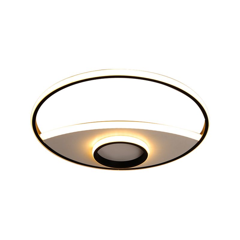 Silver Circle Ceiling Fixture Modern Acrylic 16"/19.5"/23.5" Flushmount Lights in Warm/White