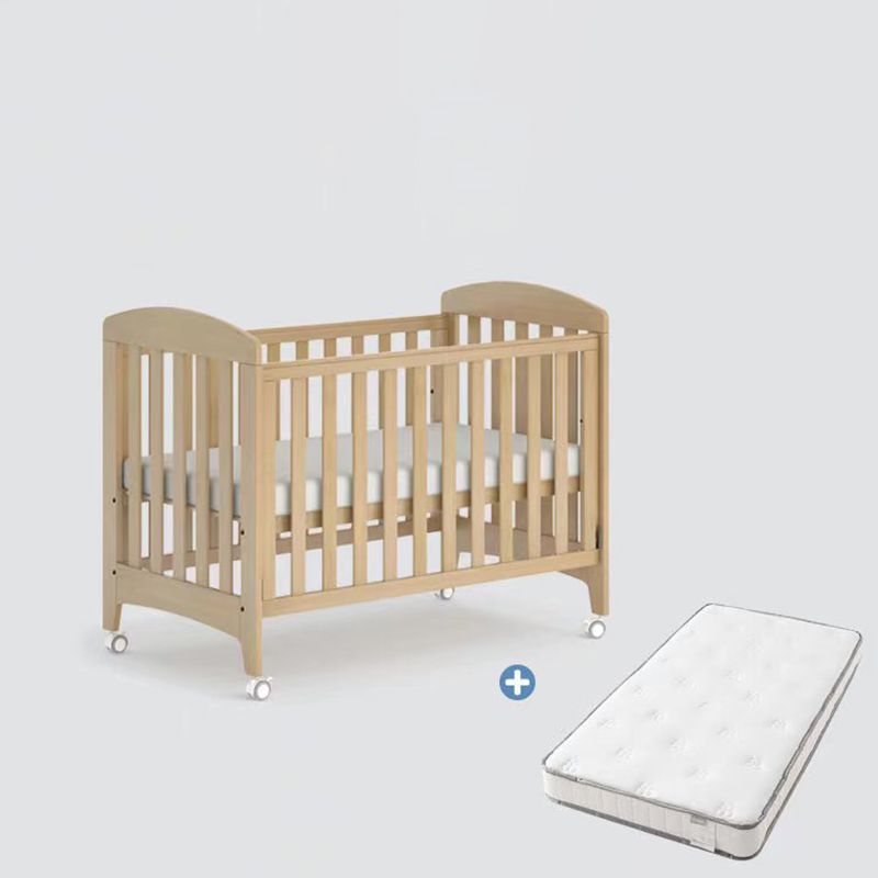 Modern Convertible Crib Baby Crib Wood Cedar Crib with Casters