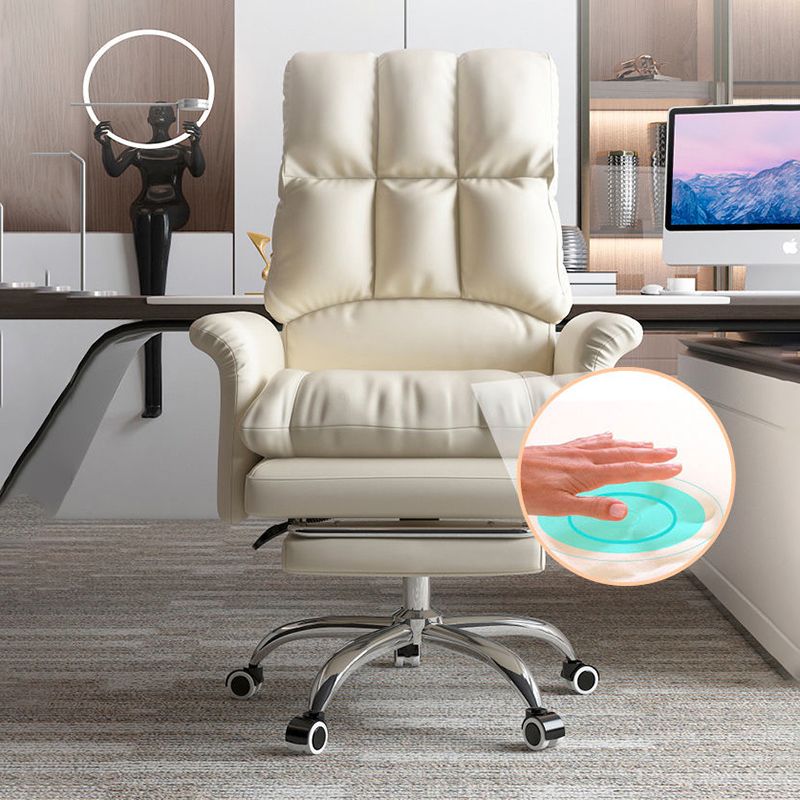 Executive Swivel Office Chair with Wheels Chrome Metal Frame Modern Ergonomic Task Chair