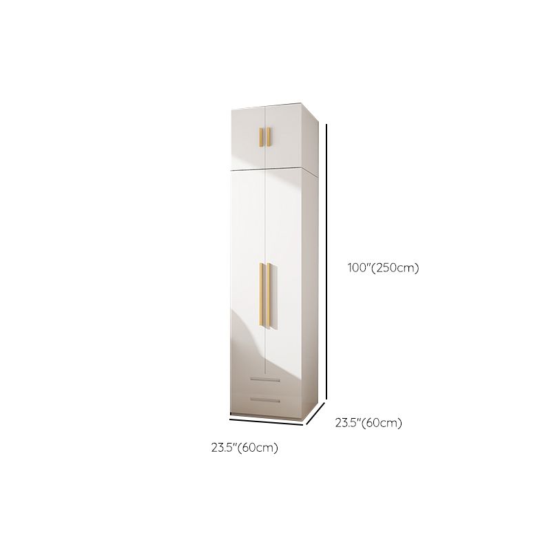 Modern Metal Wardrobe Armoire Freestanding Wardrobe in White