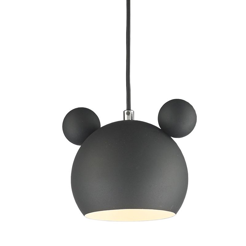 1 Light Bear Pendant Lighting Macaron Iron Pendant Ceiling Lights for Bedroom with Hanging Cord