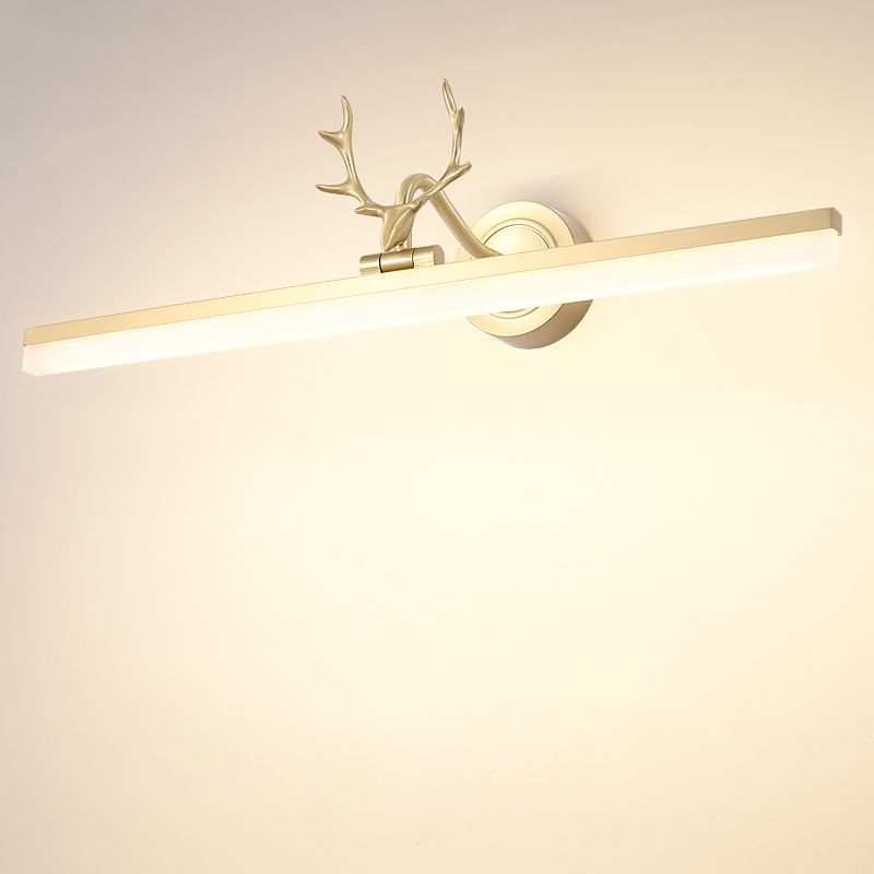 Modern Light Luxury Style Antifogging Wall Mounted Vanity Lights Copper Wall Mounted Light Fixture with Antlers