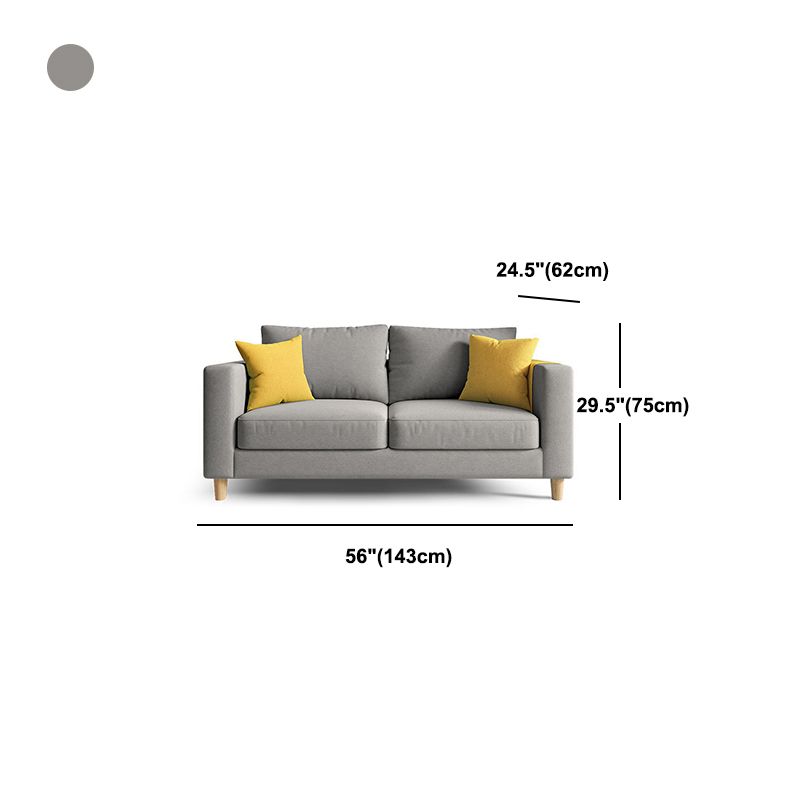 Linen Contemporary Square Arm Sofa Standard Sofa with Slipcovered for Living Room