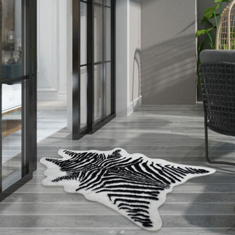 Tapis nordique Zebra Print Synthetics Synthetics Tapis Anti-Slip Pet Friendly Machine Washable Ratable pour la décoration intérieure