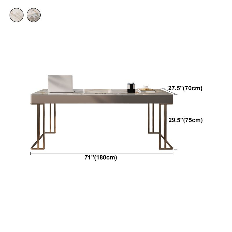 Glam Style 3-drawer Office Desk Sintered Stone Rectangular Desk