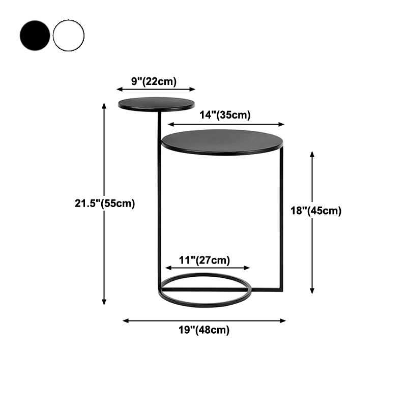 Non-storage Nightstand Modern Round Metal Night Table with Legs