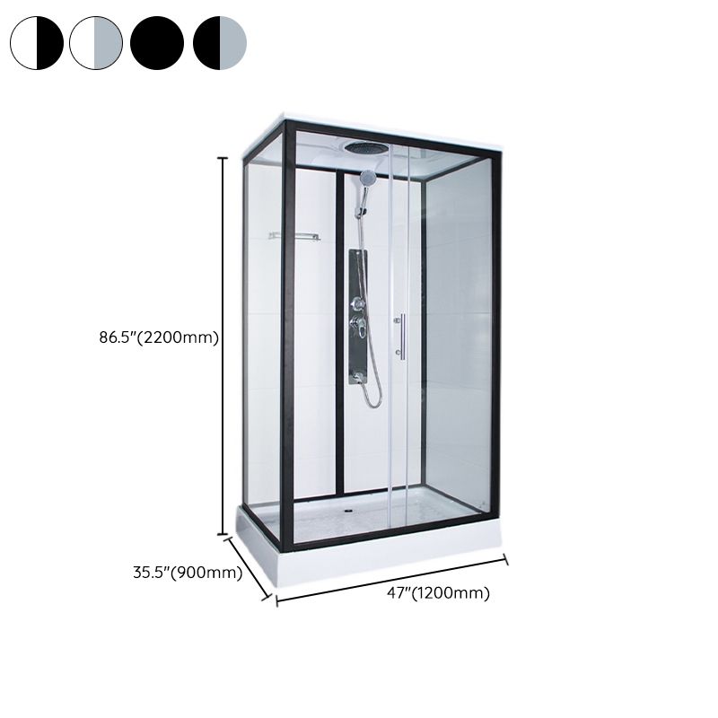 Rectangle Framed Shower Stall Corner Single Sliding Shower Stall