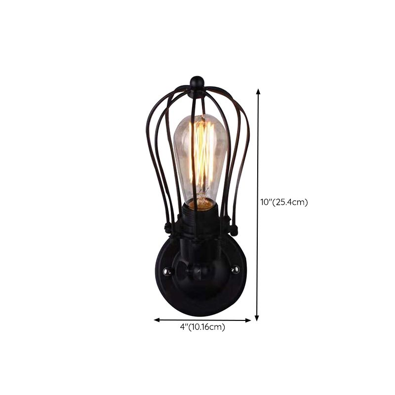 Metal Sconce Light Fixture Industrial Wall Sconce Lighting in Black Finish