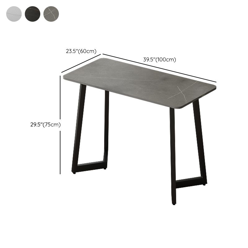 Rectangular Shaped Office Table Stone Writing Desk in Grey/White/Black