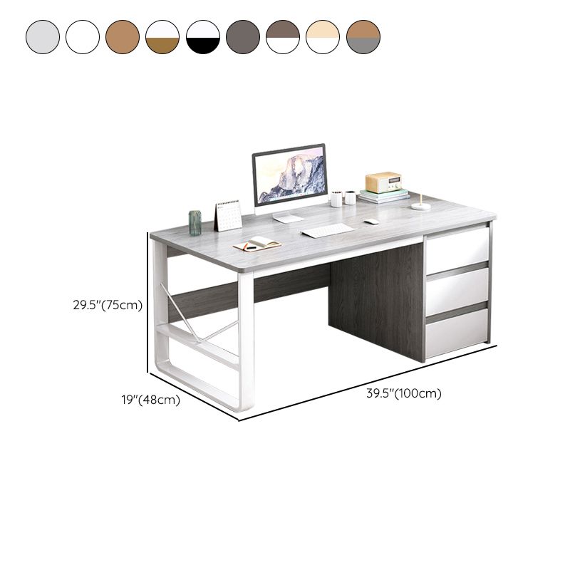 Modern Rectangular Writing Desk 29.5"H Home Office Desk with Drawers