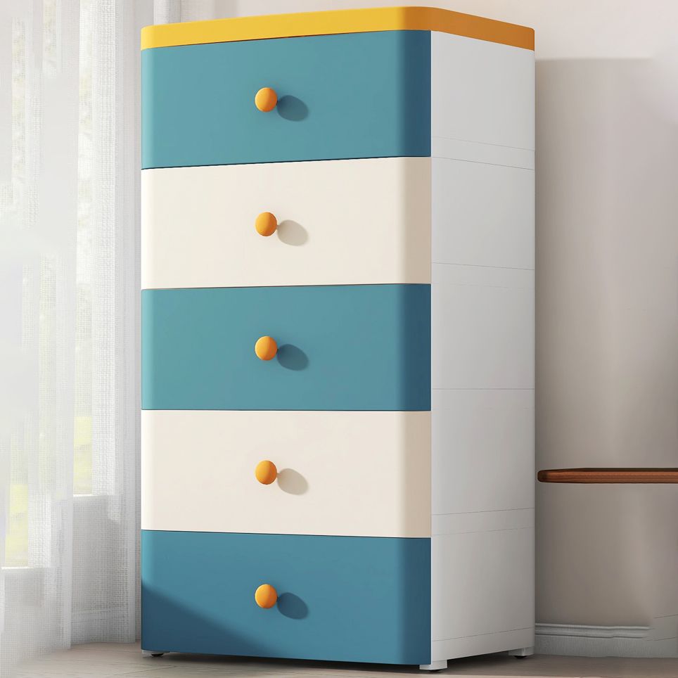 Scandinavian Kids Dresser Set Vertical Plastic Nursery Dresser with Drawers for Bedroom