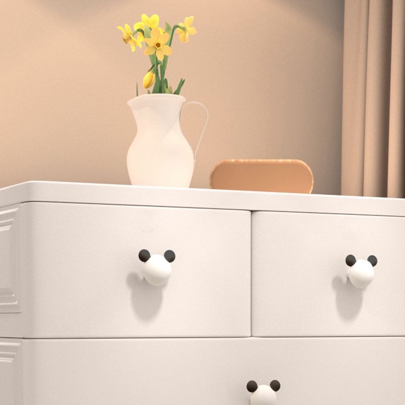 Modern Kids Nightstand Plastic Chest Nursery Dresser with 6 Drawers