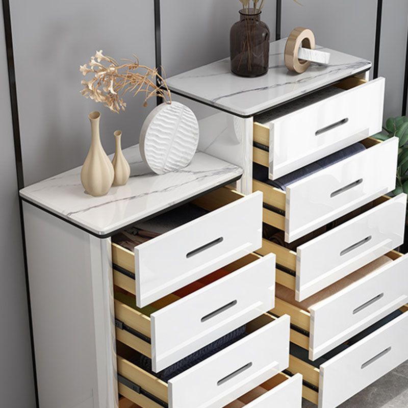 Contemporary Engineer Wood Dresser White Bedroom Storage Chest with Drawer