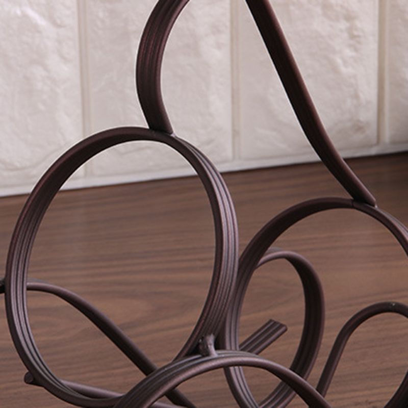 Contemporary Iron Wine Bottle Rack Countertop Bottle Holder for Living Room