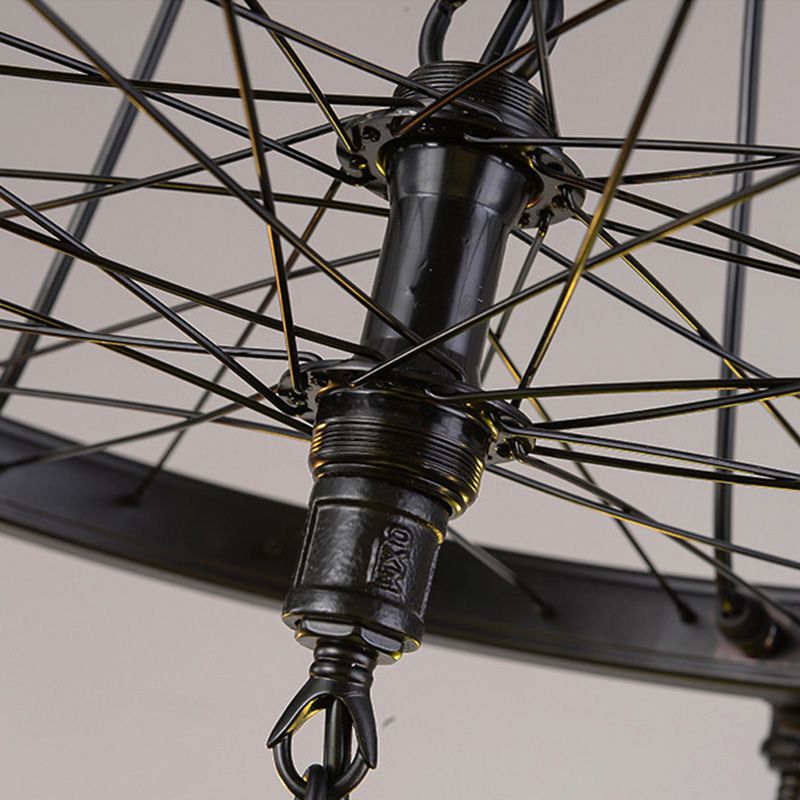 Suspension de maison de vitrail Style Lodge Style 2 niveaux Chandelier en noir pour le salon