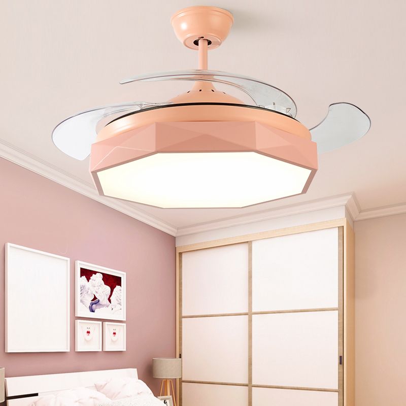 Éclairage de ventilateur moderne Milmalist Metal LED Semi-Flush Mount Plafond Light for Living Room