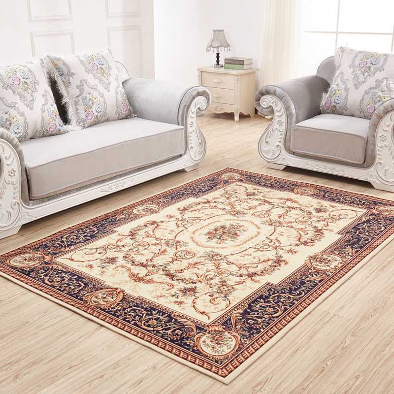 Victoria Flower Imprimer tapis Antique Comfort Polyester tapis sans glissement de support pour le salon