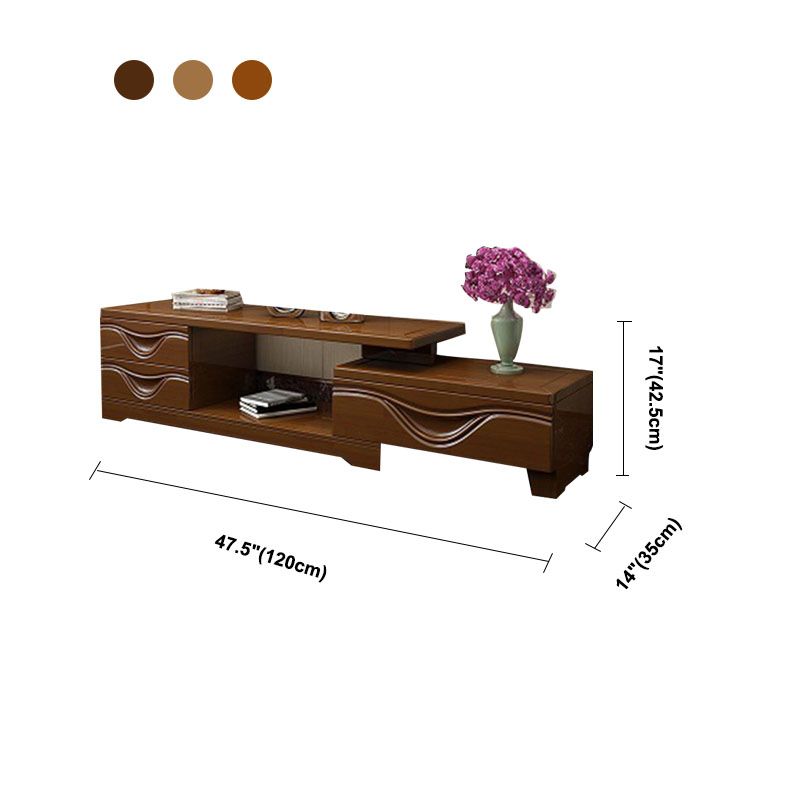 Solid Wood TV Stand Modern Adjustable TV Stand Console with Drawers