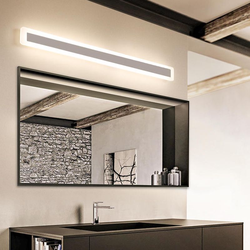 2-Light Rectangle Vanity Wall Lights Modern Style Metal Vanity Lights