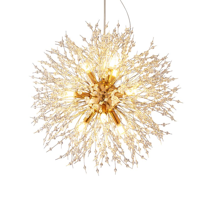 Firefly Chandelier Multi Light Hanging Pendant Light Fixture with Crystal for Living Room