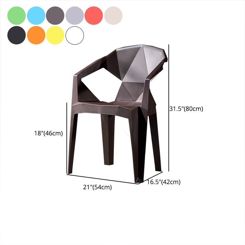 Contemporary Chairs Dining Arm Chair for Kitchen with Plastic Legs