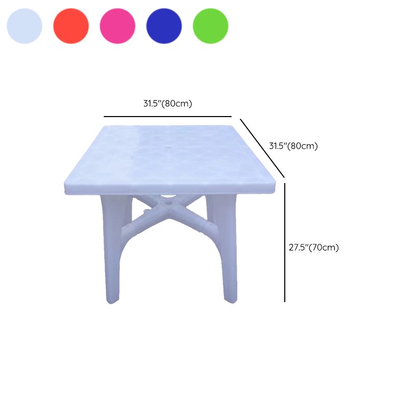 Contemporary Plastic Patio Table with Umbrella Hole Water Resistant