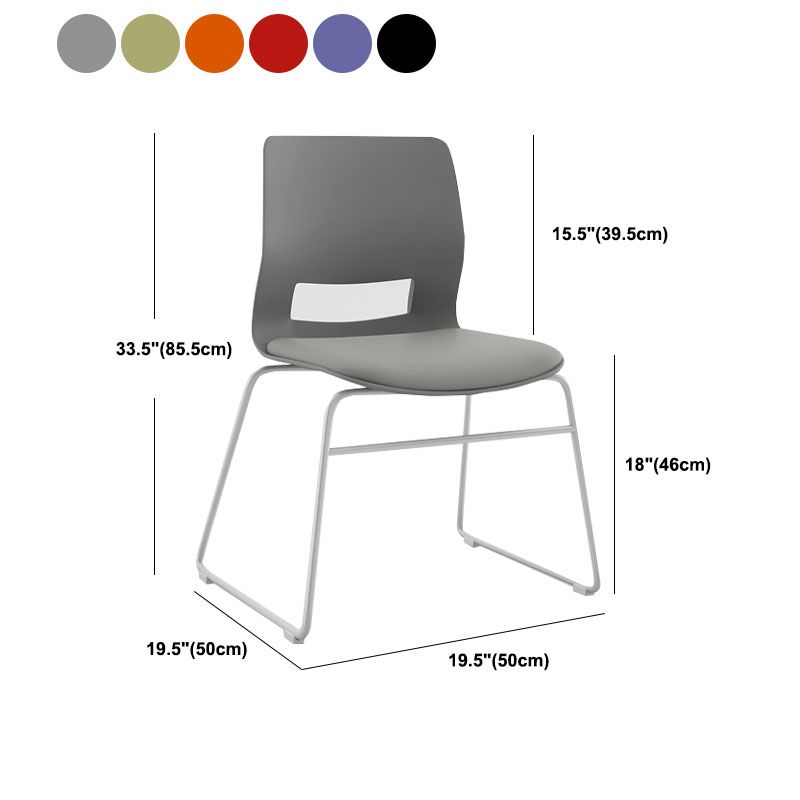 Contemporary Armless Office Chair Chrome Frame Task/Desk Chair