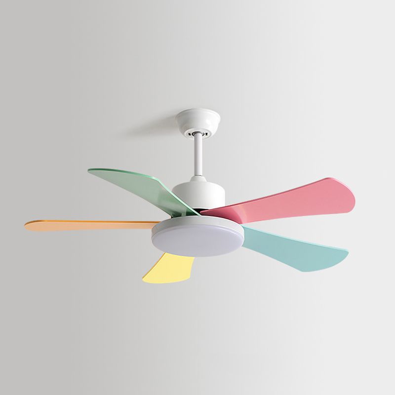 Contemporary Ceiling Fan Light Fixture Colorful LED Ceiling Flush Mount for Bedroom