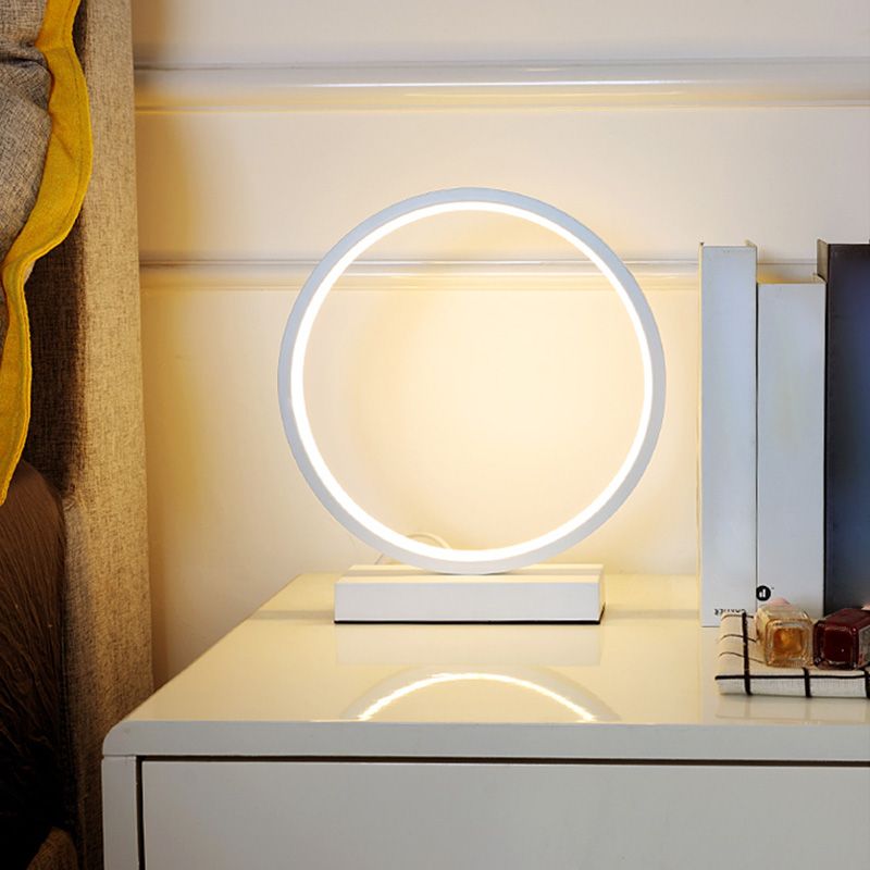 Circular LED Table Light Simple Decorative Metal Bedroom Nightstand Light