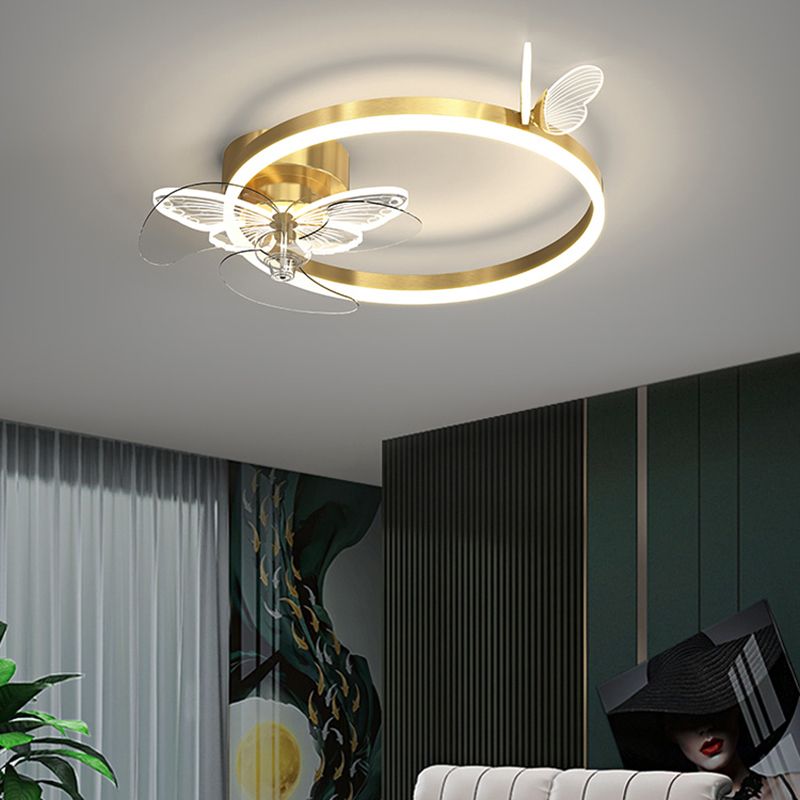 Modern Ceiling Fan Light Multi Light Ceiling Mount Lamp with Silica Gel Shade for Bedroom