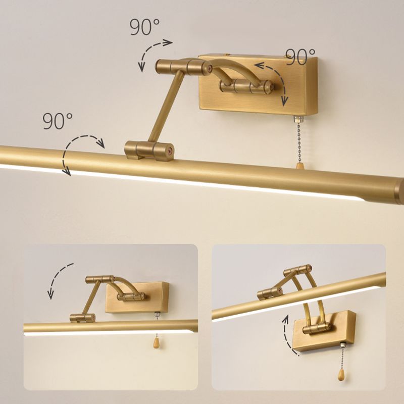 Mid Century Modern Adjustable Bathroom Vanity Light Copper 1 Light Wall Mounted Vanity Lights