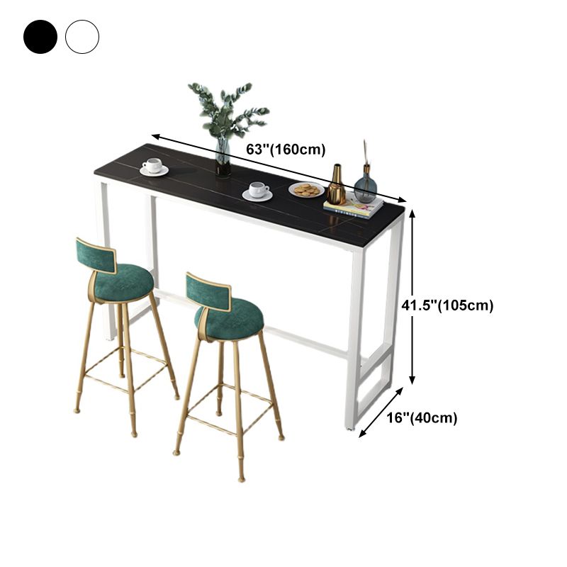 Modern Style Bar Table Stone Top 42-inch Height Pub Table for Dining Room