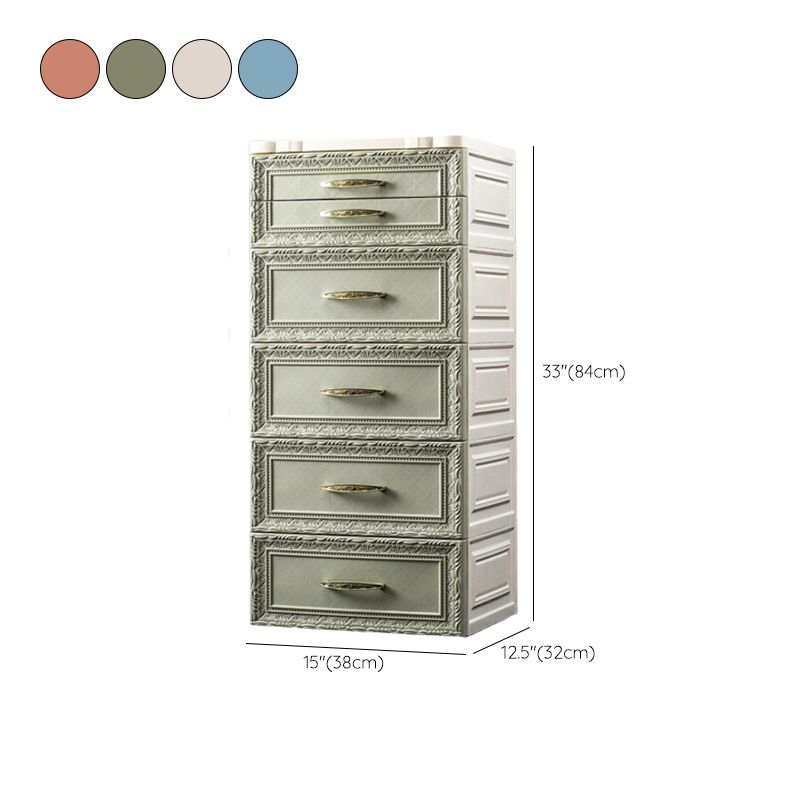 Scandinavian Plastic Kids Dressers Vertical Kids Furniture with Drawers