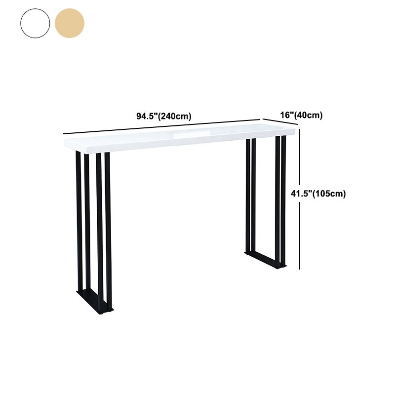 Industrial Bar Wine Table Sled Indoor Rectangle Solid Wood Counter Height Table