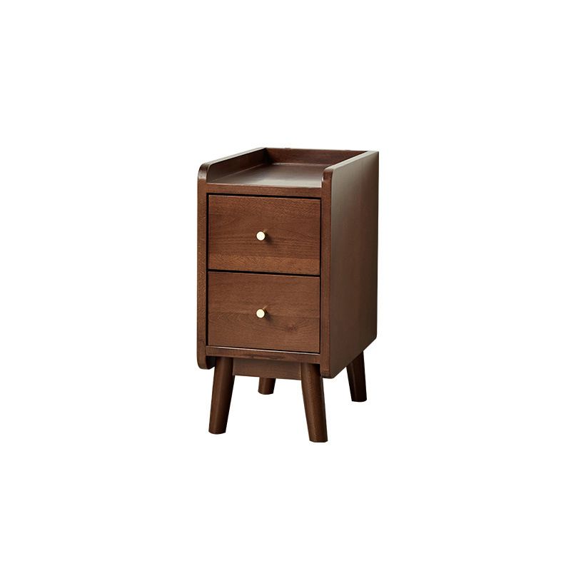 20 Inch H Nightstand Modern Solid Wood 2-Drawer Beech Bed Nightstand with Legs