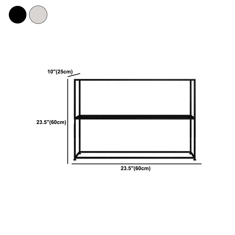 Contemporary Iron Console Table with Storage Shelf and Frame Base