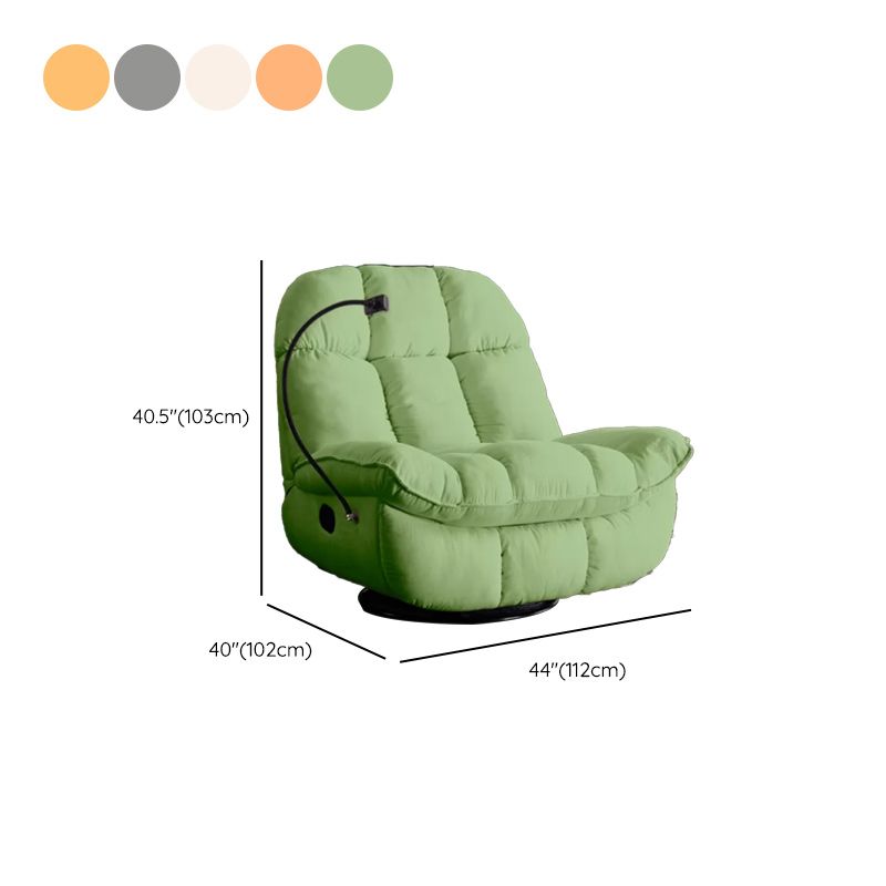 Contemporary Wing Chair Recliner Metal Solid Color Swivel Rocker Indoor