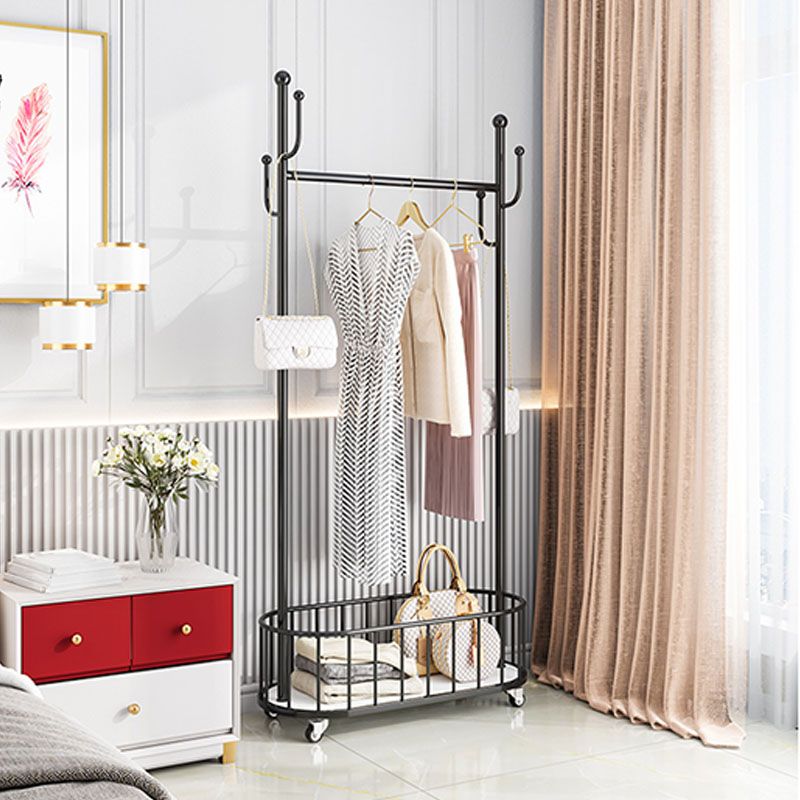 Glam Hall Tree Metal 4 Hooks No Distressing Free Standing Coat Rack